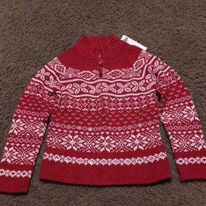 NWTs Old Navy Red Snowflake sequin sweater Sz 5
